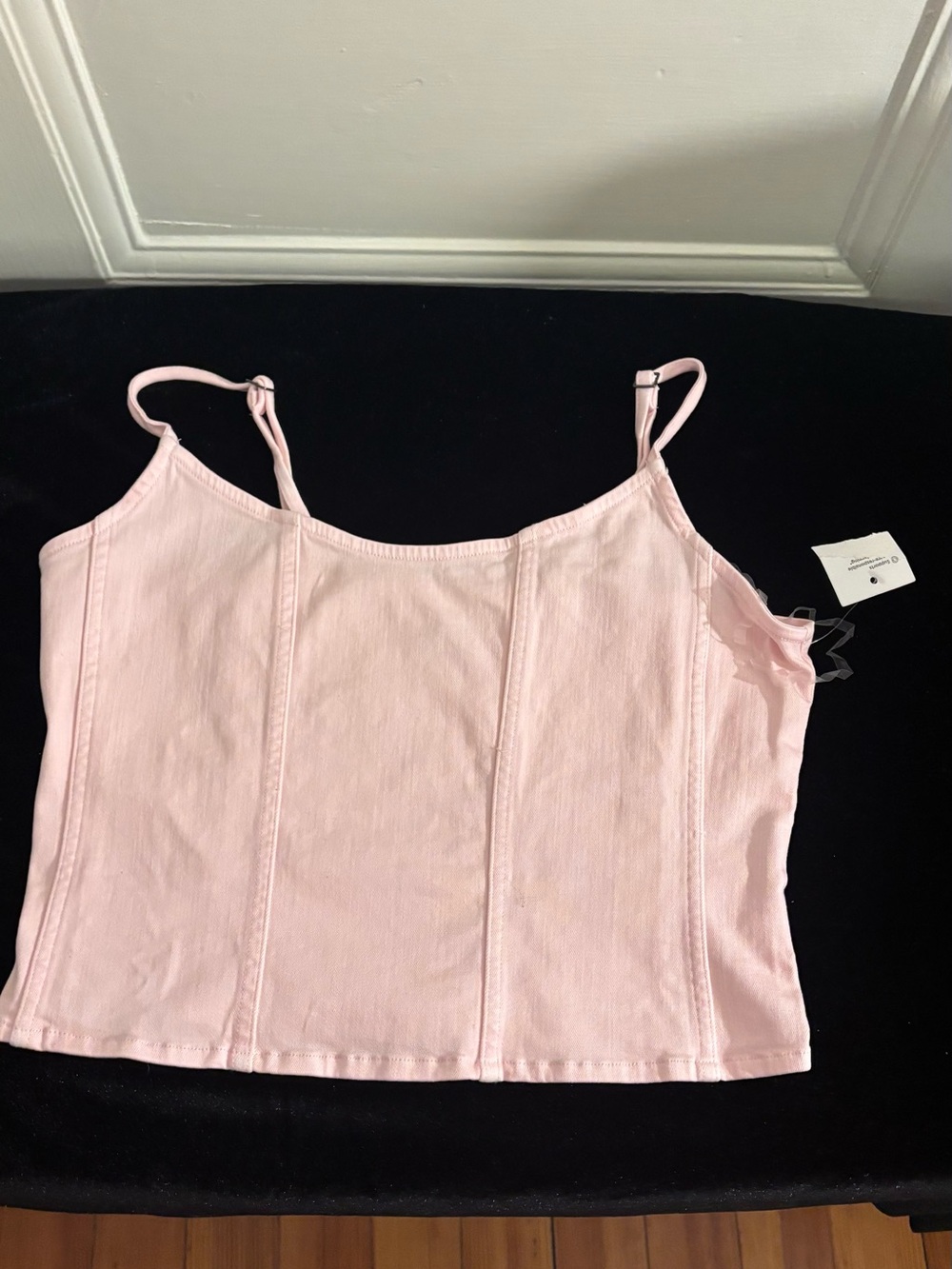 *NWT* Pink Y2K Denim Adjustable-Strap Tank Top - Size Medium